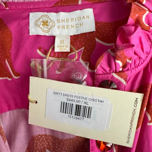 Sheridan French Britt Dress in Pink Festive Cheetah Print Size XL - Picture 11 of 12